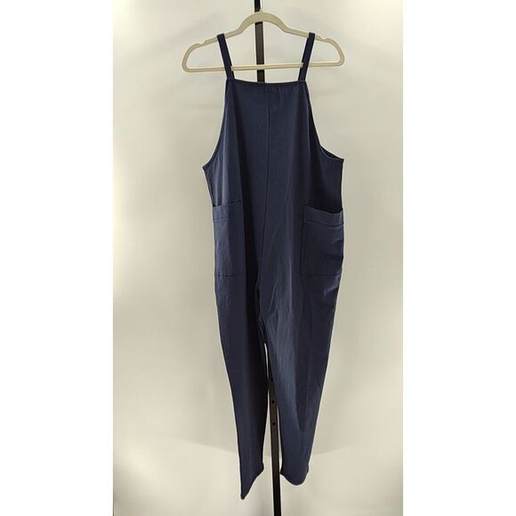 Quince Pants - Quince Women Maternity Organic Cotton Overalls Navy Jumpsuit M